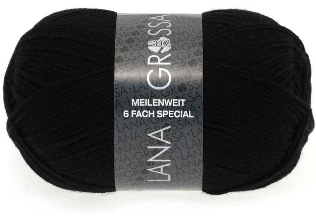 Lana Grossa - Meilenweit 6-fach 150g Unito 8814 schwarz Produktbild 