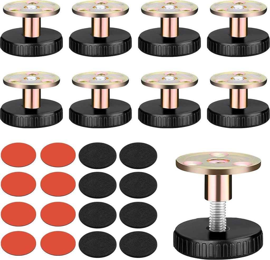 8 Stück höhenverstellbare Möbelbeine, höhenverstellbar, 27-40 mm, selbstklebend, verstellbare Möbelbeine für Betten