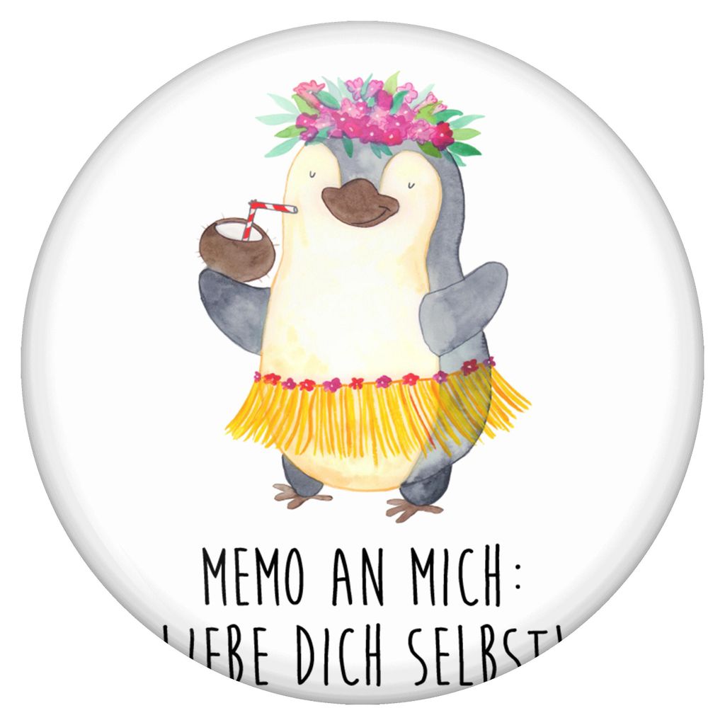 Mr. & Mrs. Panda Pin Pinguin Kokosnuss - Weiß - Geschenk, Aloha, Ferien, Plakette, Urlaub, Anstecker, Badge, Button
