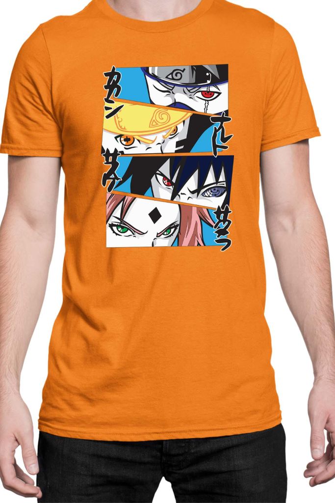 Herren T-Shirt Naruto Team 7 05, Man M / Orange