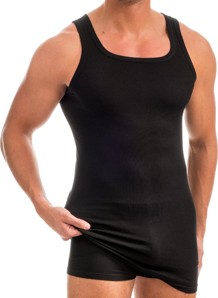 HERMKO 16027 Herren extralanges Unterhemd aus Baumwolle / Produktbild 