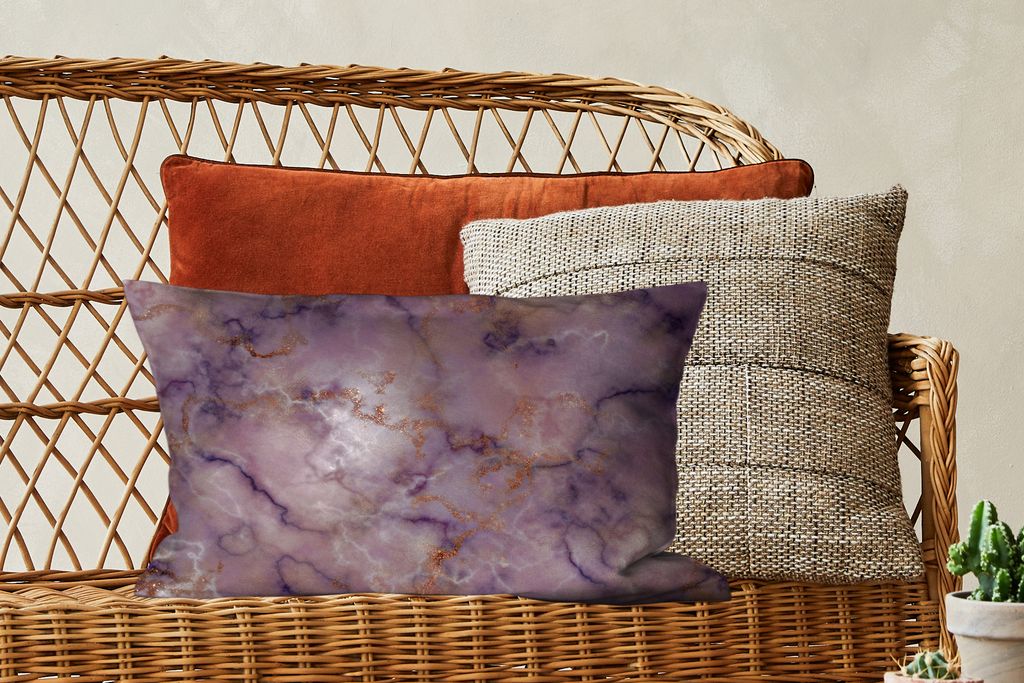 MuchoWow Zierkissen Sofakissen Wohnzimmer Dekokissen 50x30 cm Achat - Steine - Abstrakt - Edelstein-Mix - Wohnzimmerdekoration - Polster mit Photo