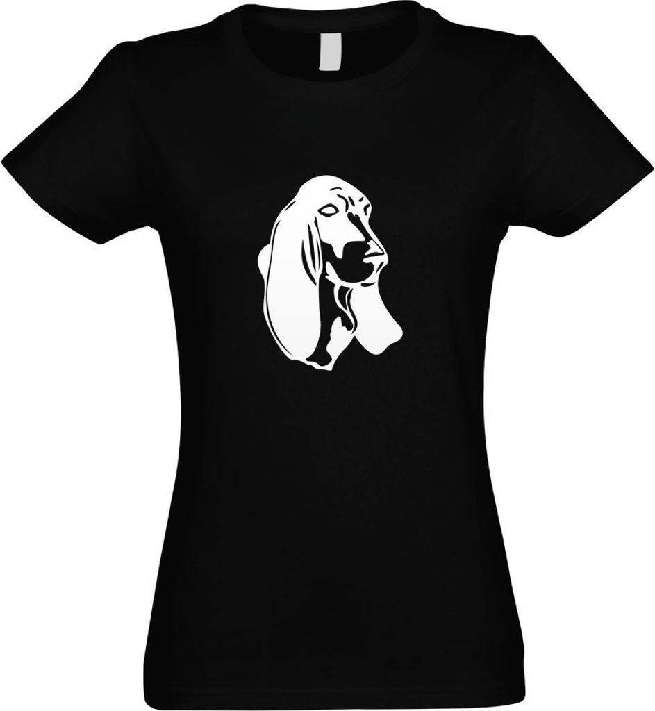 Kiwistar - T-Shirt tailliert - Damen - schwarz - Basset Hound - Laufhund - Jagdhund - mit Motiv Bedruckt - Funshirt Design - Sport - Freizeit - Dam...