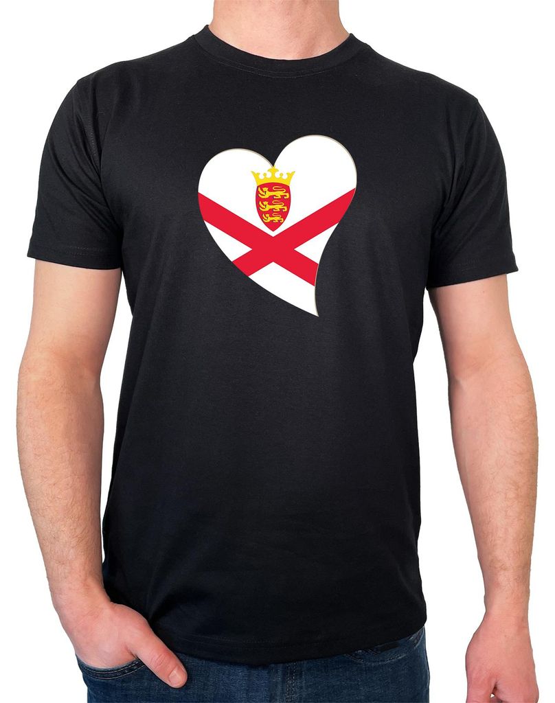 Huuraa Herren T-Shirt Jersey Flagge Herz S Black Bio Baumwolle Fairtrade Herrenshirt Geschenkidee