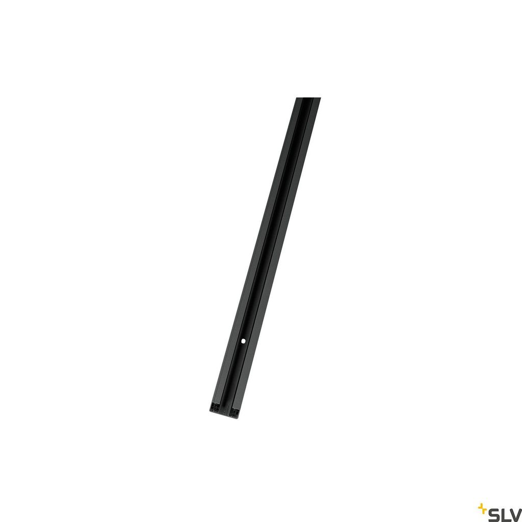 A black track rail on a white background.