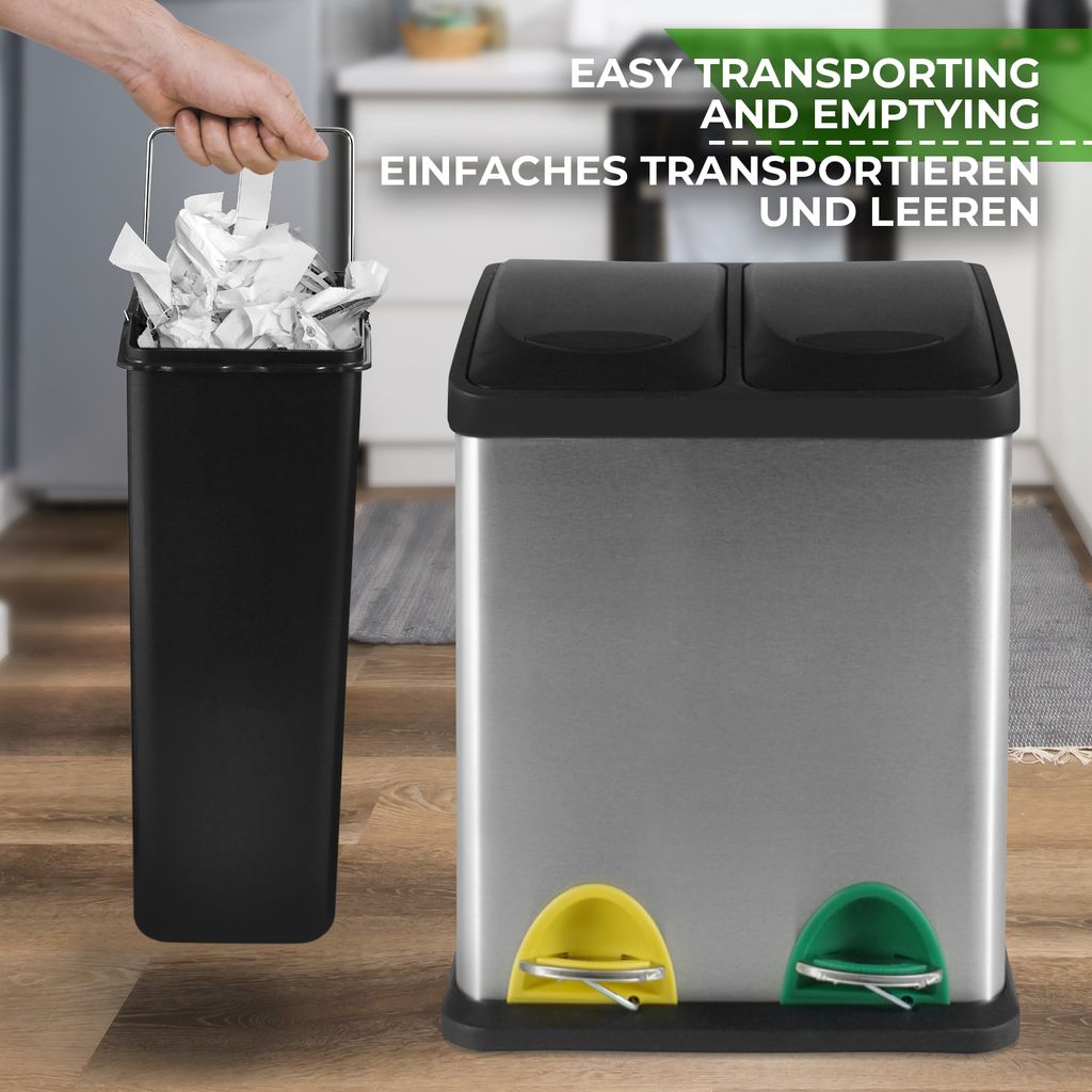 Jago® Abfallbehälter – 16/24/45/60 Liter - 2 oder 3 fächer, Produktbild 3