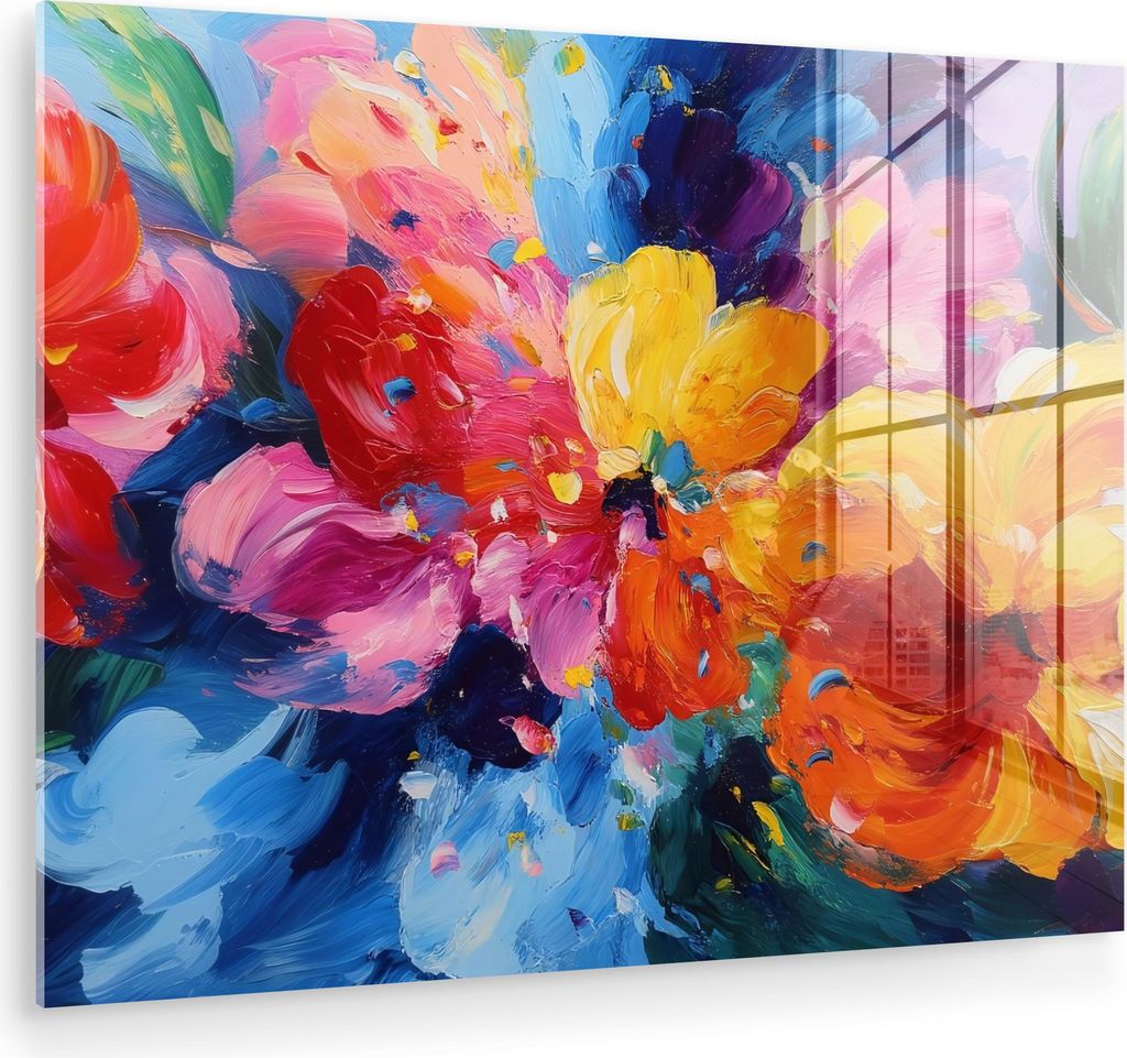 MuchoWow Glasbilder - Bilder auf Wandbild - Foto auf Glas Gewellt - Energie - warm 40x30 cm Wanddekoration aus Glas - Acrylglasbild - Acrylbilder -...