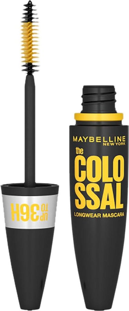 Maybelline The Colossal 36H Mascara wasserfeste Wimperntusche für verlängerte Wimpern und Volumen Black 10 ml