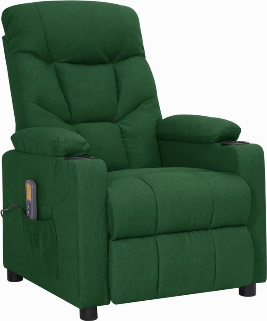 CLORIS Massagesessel Dunkelgrün Stoff, 25 kg