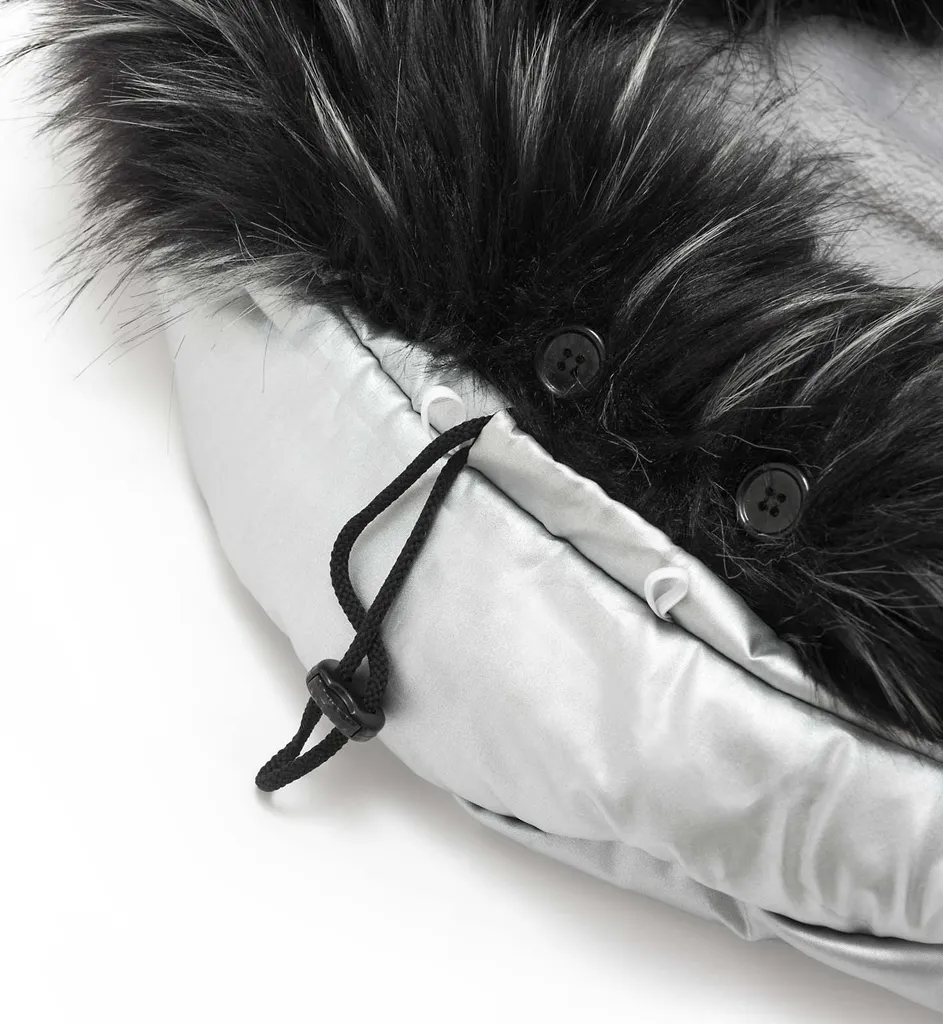 Chancelière universelle poussette hiver imperméable avec fourrure Silver - 5