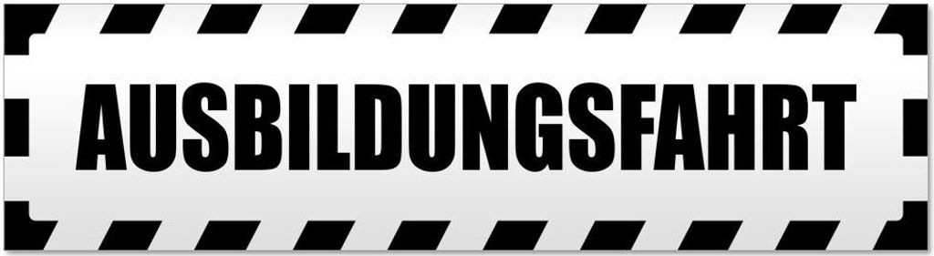 Kiwistar Ausbildungsfahrt gestreift Magnetschild Schild magnetisch - 20cm Schwarz - Magnetfolie für Auto PKW Kfz