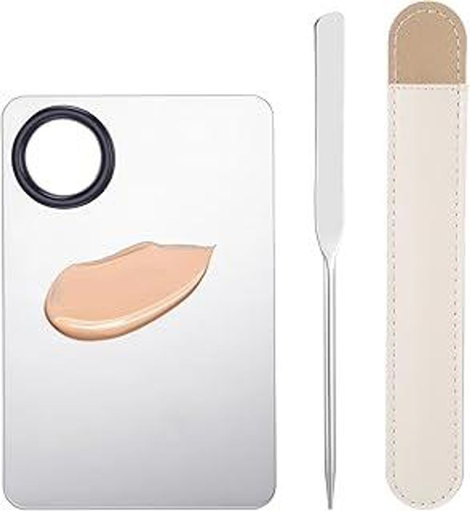 Make Up Palette, Makeup Spatel und Paletten Set, edelstahl palette makeup, Edelstahl Make-up Mischpalette mit Spatel Werkzeug für Foundation Lidsc...