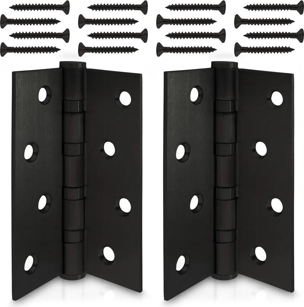 Paumelle de porte en inox noir avec roulement à billes ultra fluide x2