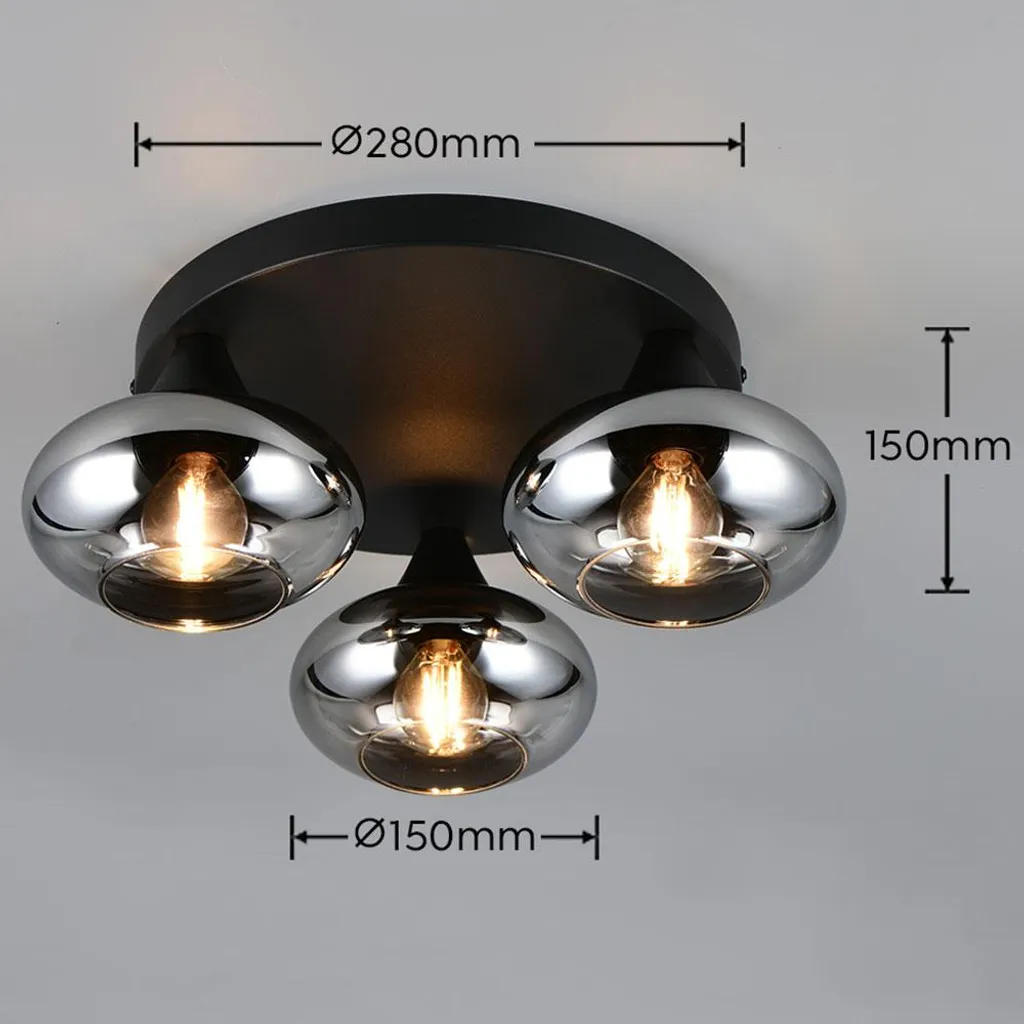Lampada Da Soffitto A LED Nero Opaco Lampada Da Soggiorno Lampada Da Soffitto Lampada Da Sala Da Pranzo Color Fumo Metallo Acrilico 7w 806lm Bianco Caldo Dxh 35 X 32 Cm 86958850