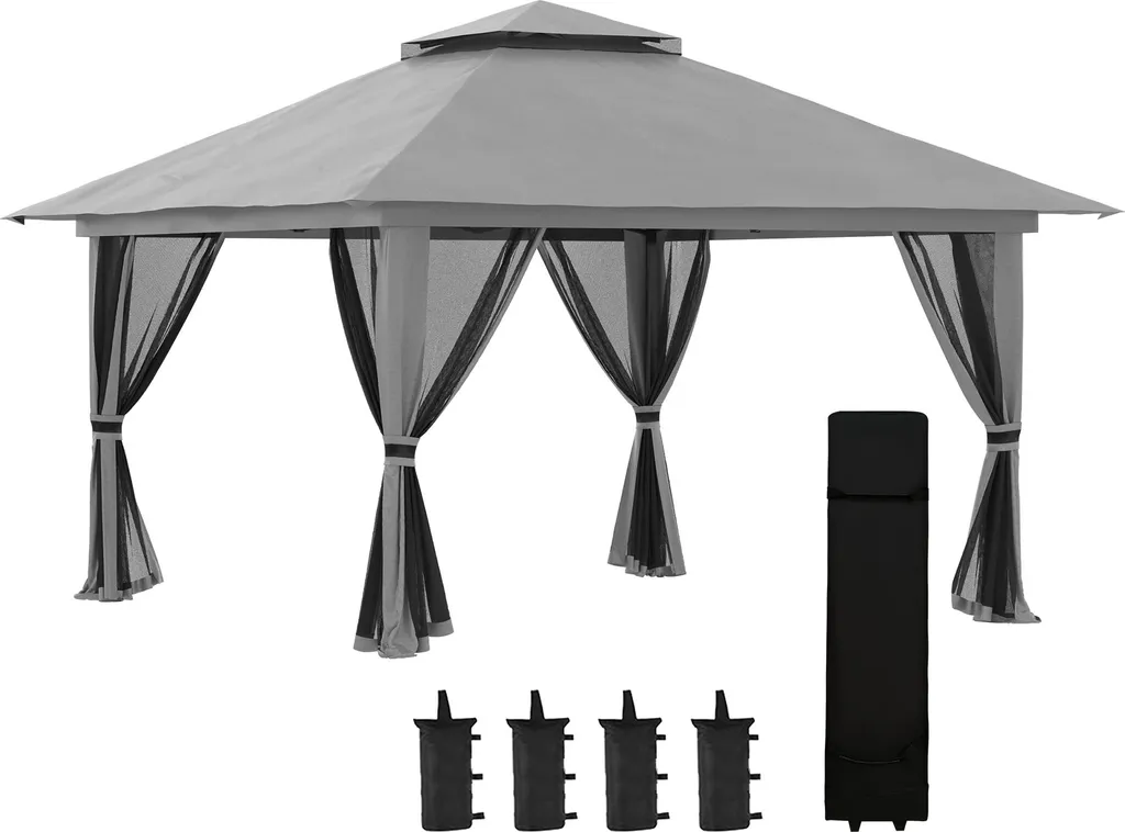 Barnum pliable 4x4m tente de réception avec moustiquaire amovible