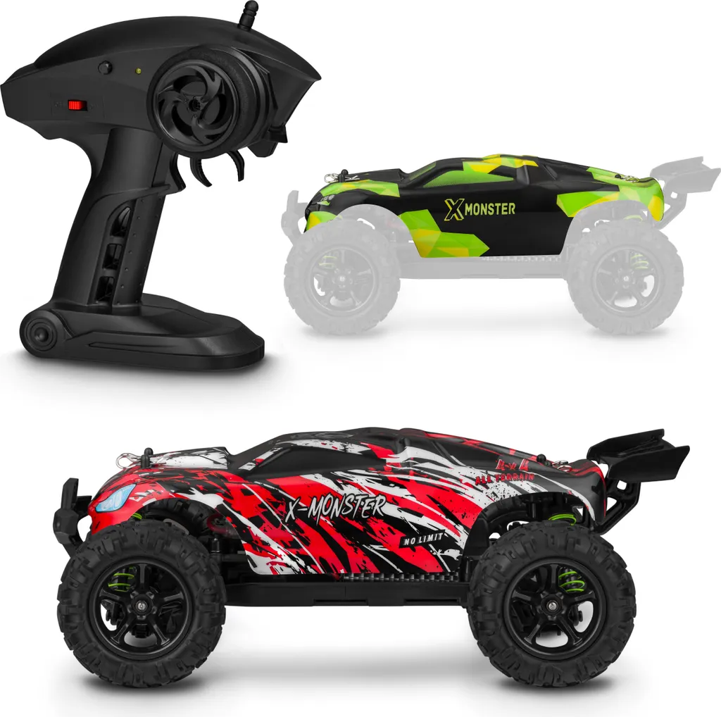 Voiture RC incassable 45 km/h X-Monster 3.5 avec 2 coques de rechange - 33