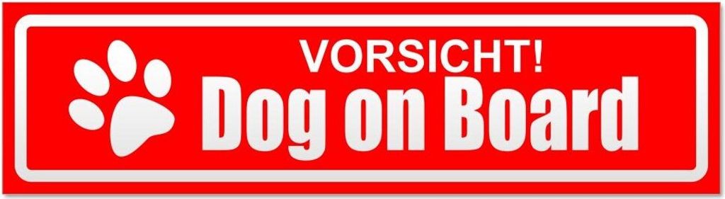 Kiwistar Vorsicht! Dog on Board invertiert Magnetschild Schild magnetisch - 20cm Rot - Magnetfolie für Auto PKW Kfz