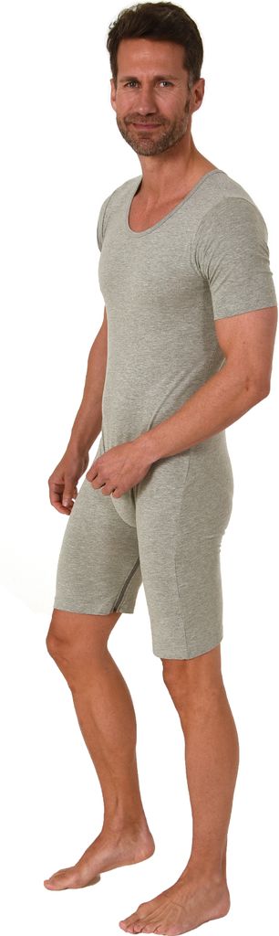 Pflegebody kurzarm - UNI - mit Beinreißverschluss ; grau , XL