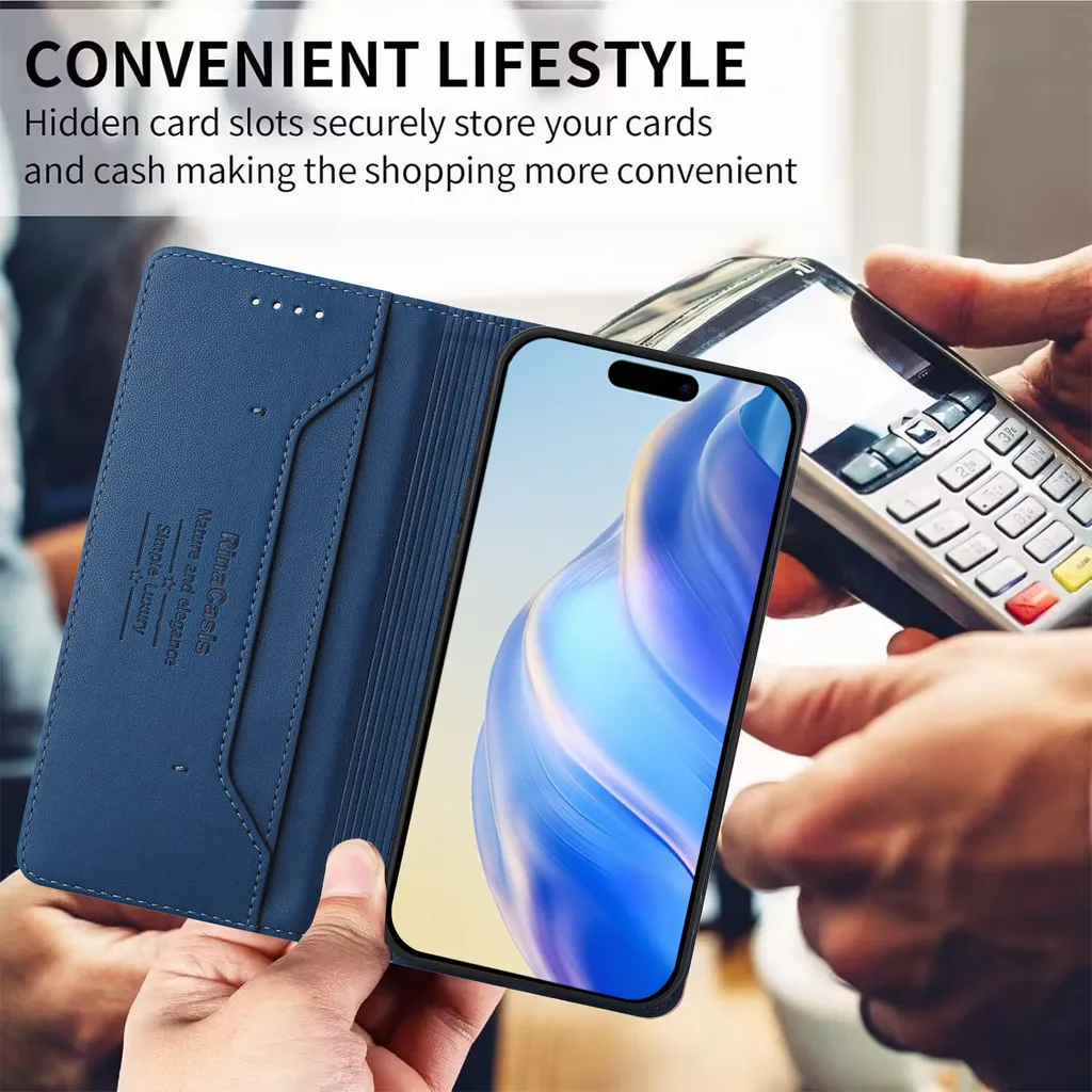 Mo-Beauty Cover per Motorola Moto Edge 30, Cover Portafoglio [Shell TPU] in Pelle Sintetica Tasca Carte Antiurto Protettiva di Con Slot Premium Flip Libro Custodia per Moto Edge 30 (Blu