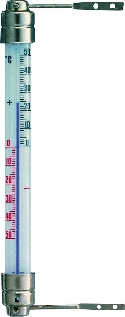 A thermometer against a white background.