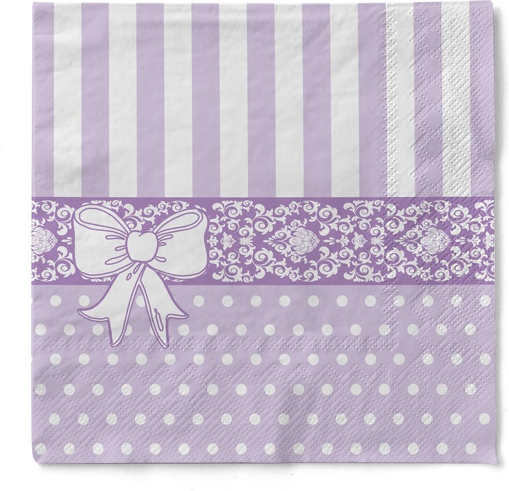 Sovie HOME Serviette Bine in Lila aus Tissue 33 x 33 cm, 3-lagig, 20 Stück - Ornamente