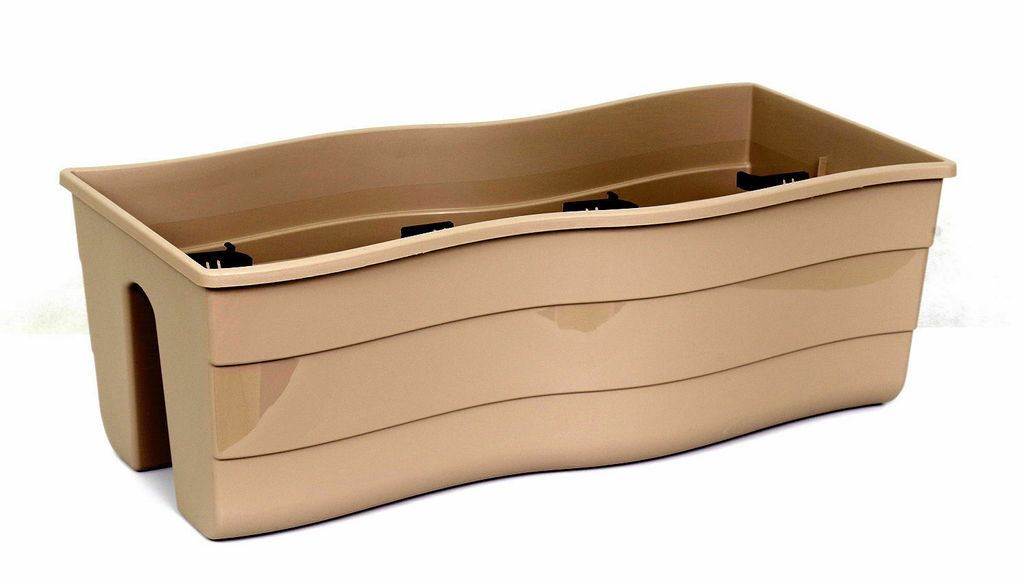 Balkonkästen Blumenkasten Blumentopf WAVE 60 cm Beige