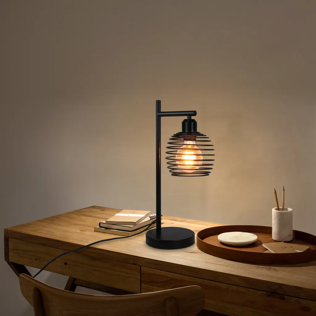 Éclairage d'Appoint Compact E27 Noir pour Petits Espaces et Tables de Nuit - 2