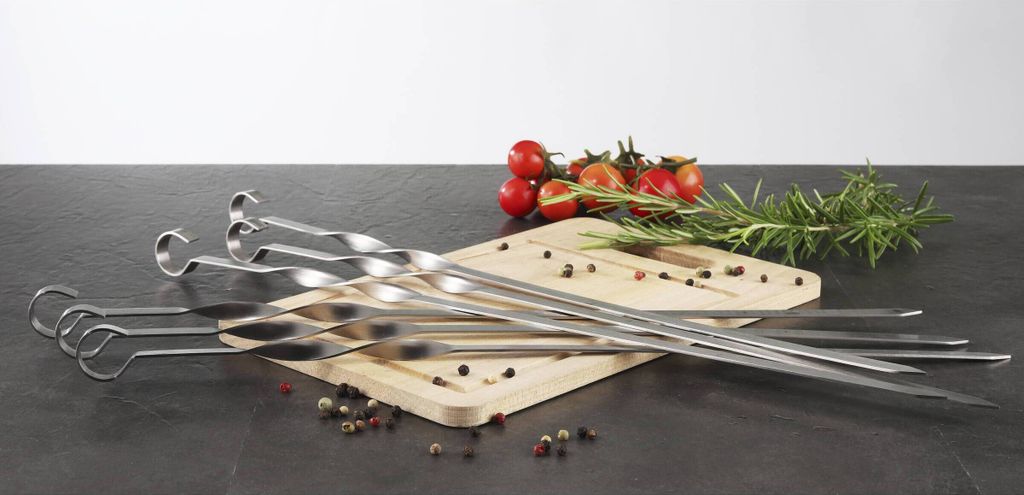 Grillspieße/Schaschlikspieße - Edelstahl - L: 45cm - 6er Produktbild 11