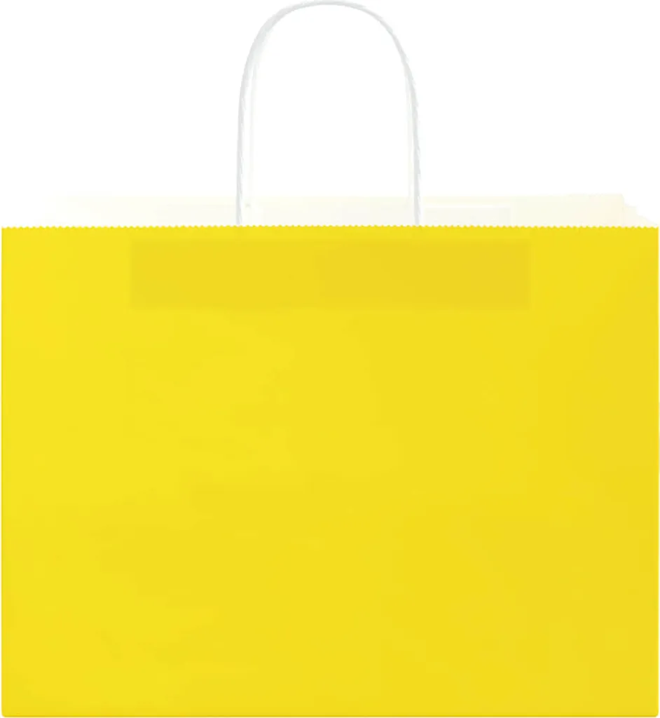 250 Sacchetti Carta Gialli 32x17x25 cm con Manici - Shopper Kraft Resistenti - 4