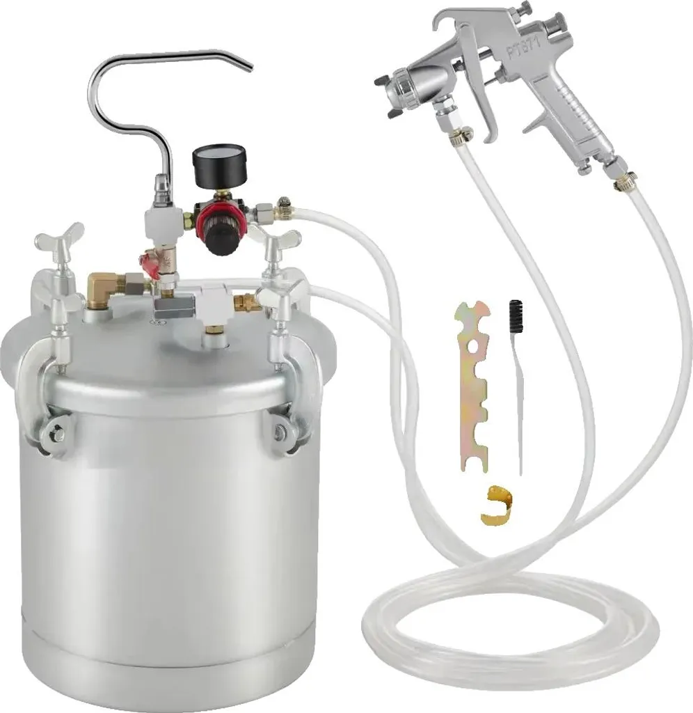 Réservoir de peinture sous pression 9,5L pour vernis avec buse 3 mm