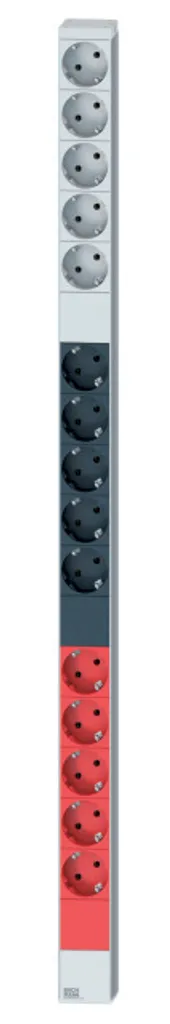 Bloc multiprise vertical 15 x CEE 7/3 triphasé avec fiche CEE 16A