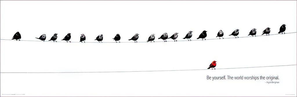 Be Yourself Poster Ingrid Bergmann Zitat 91,5 x 30 cm