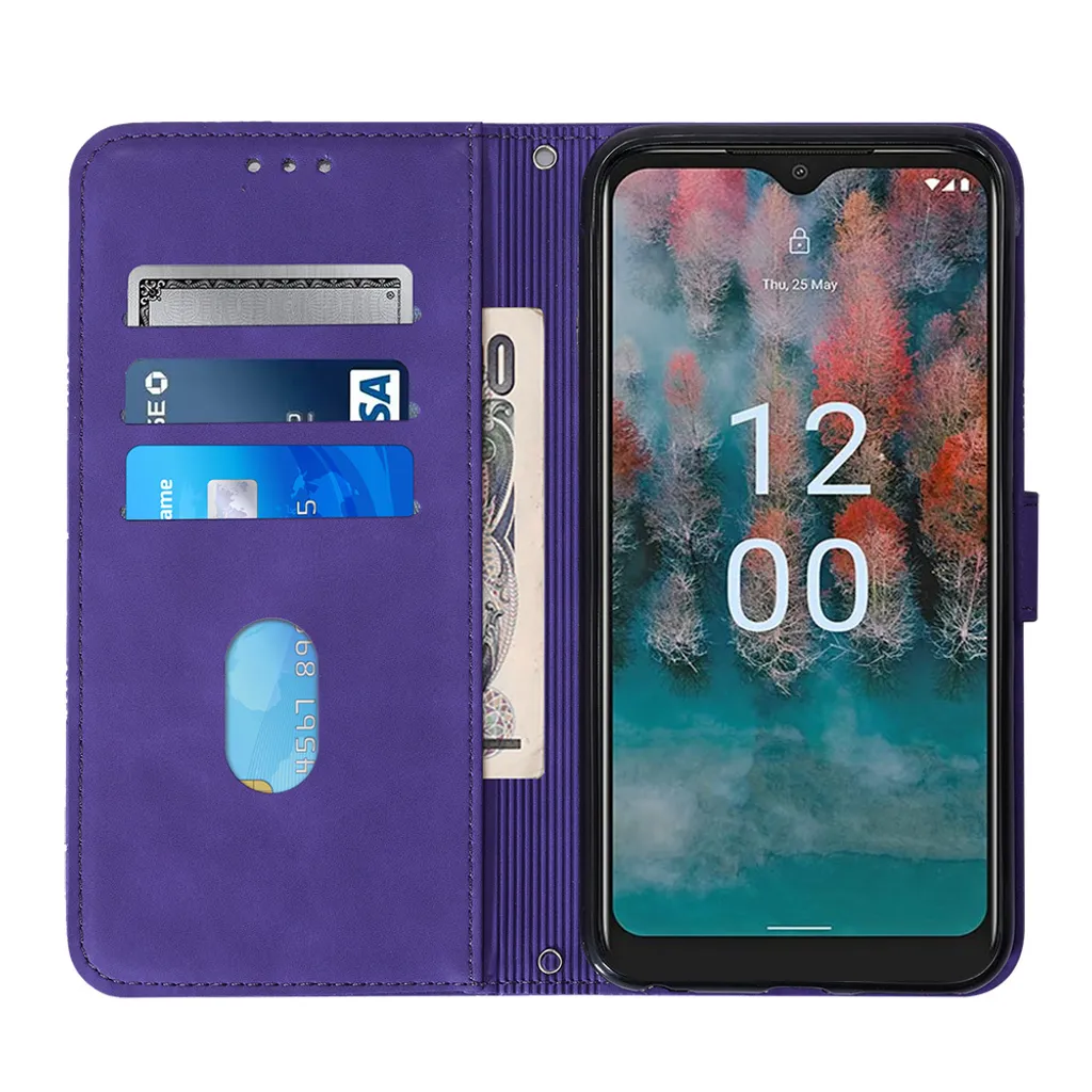 COOKD Cover per Nokia C21, Custodia Flip PU Pelle TPU Portafoglio