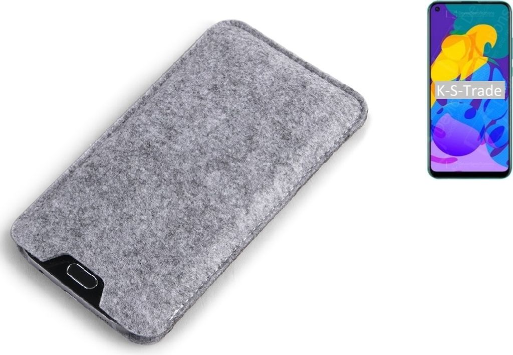 K-S-Trade Filz Handyhülle kompatibel mit Huawei Honor Play 4T Schutzhülle Filztasche Filz Tasche Case Sleeve Handy Hülle Filzhülle grau