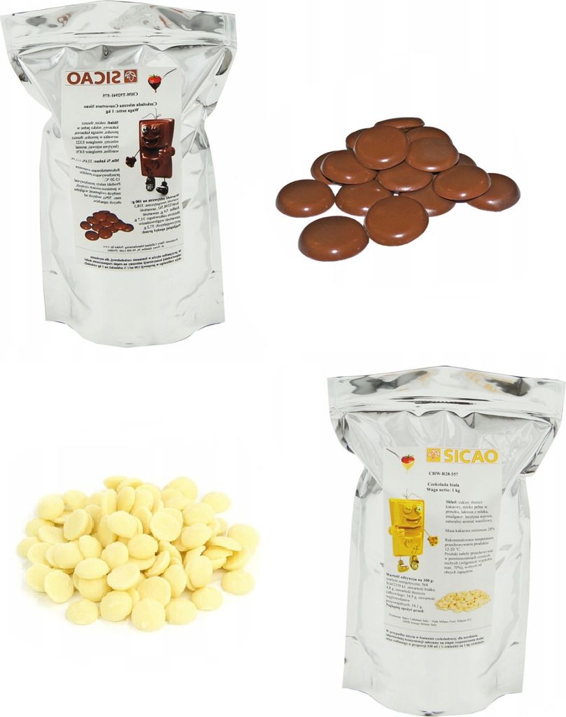 A collage of chocolate products and their packaging.