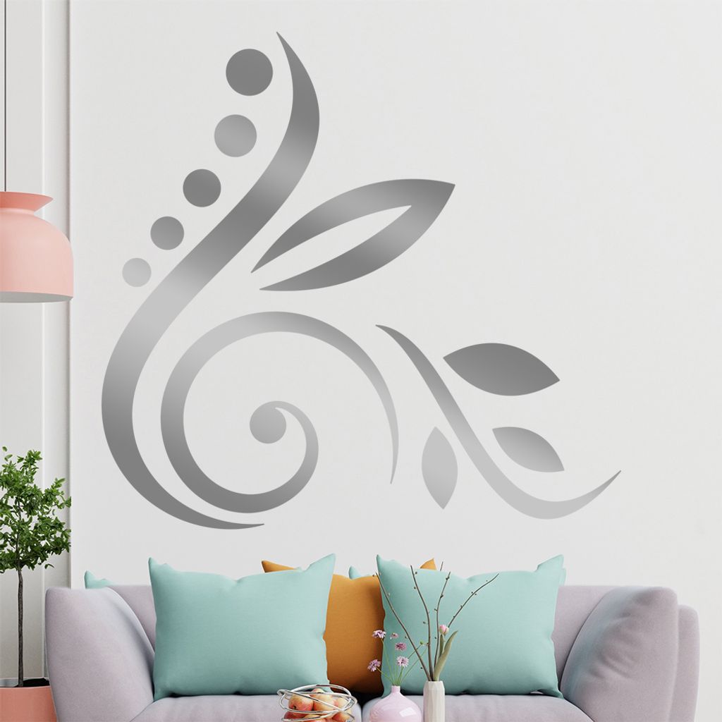 Blüte - Linien Punkte Wandtattoo in 6 Größen - Wandaufkleber Wall Sticker - Dekoration, Küche, Wohnzimmer, Schlafzimmer, Badezimmer
