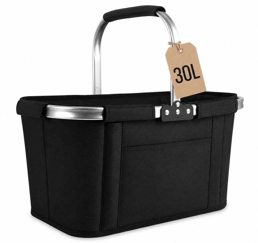 Einkaufskorb Faltbar 30L mit Edelstahlrahmen, bis 25 kg Produktbild 