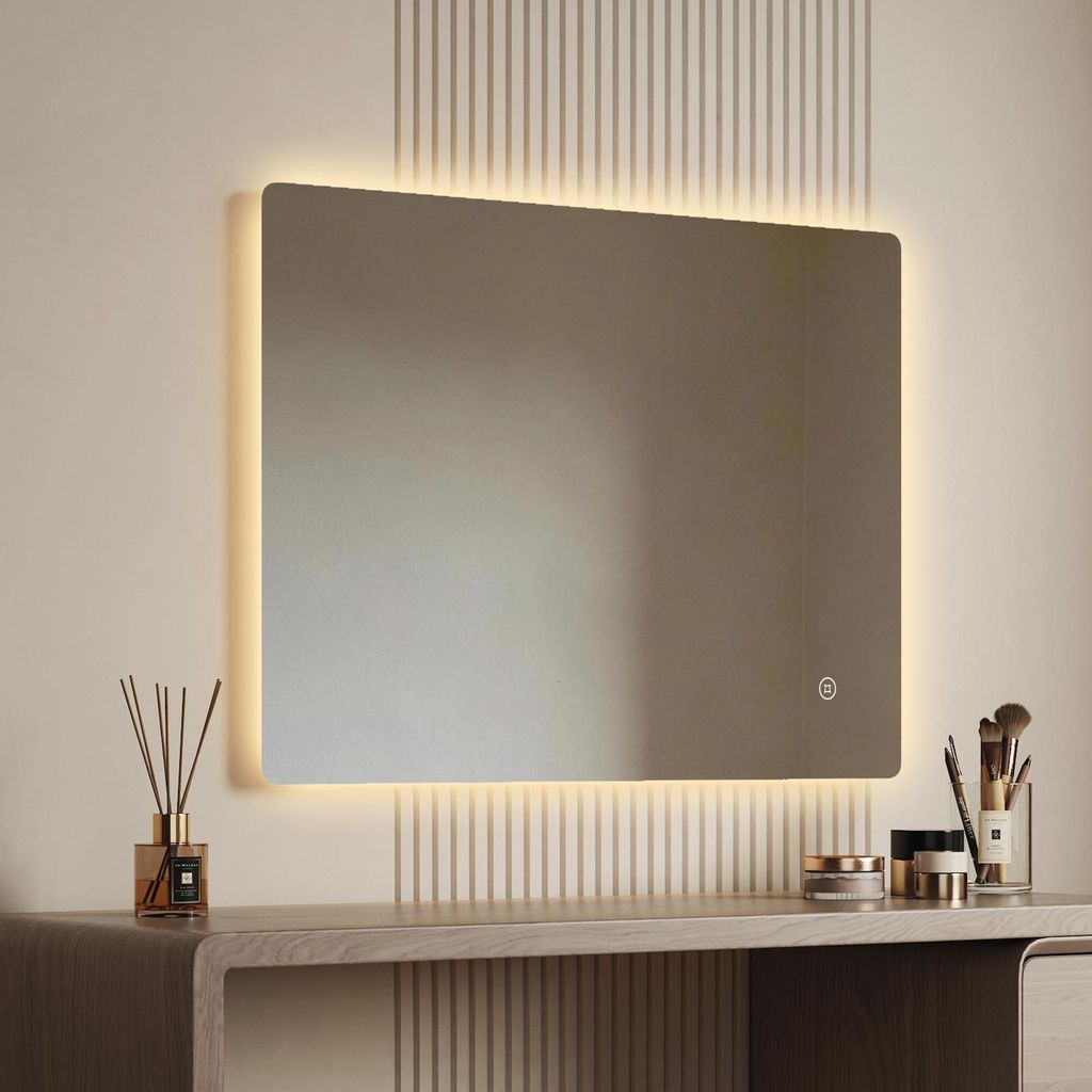EMKE LED koupelnové zrcadlo 80x60cm s osvětlením 3 barvy Obrázek produktu 