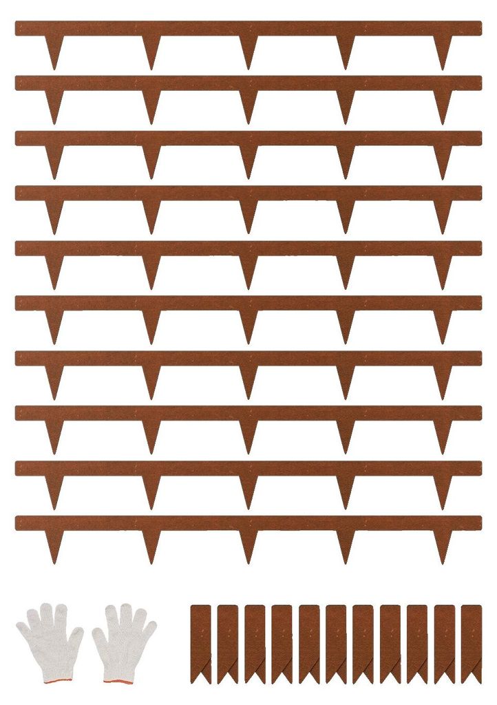 VEVOR obruba trávníku, sada 10 ks, 1016x114,3x1,5 mm, Obrázek produktu 