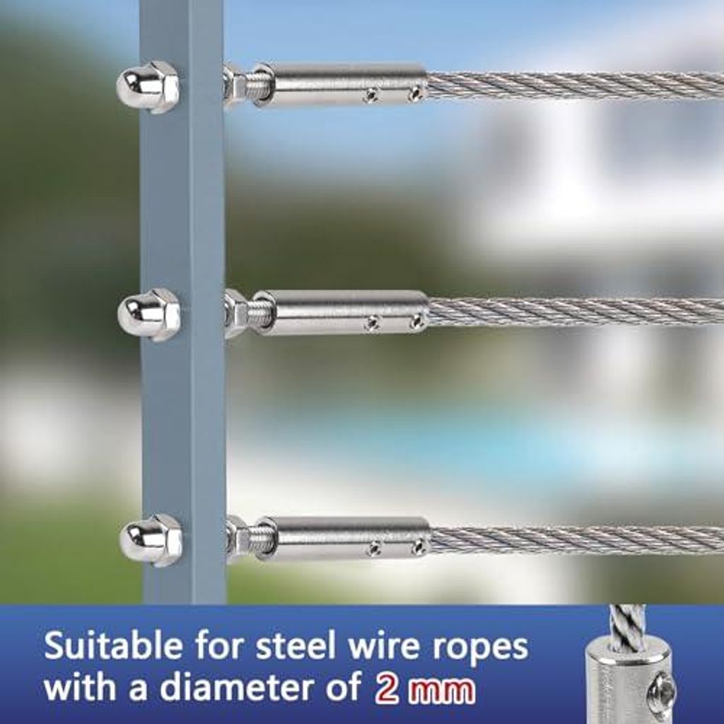 Produktbild von 12x Edelstahl-Drahtseilklemmen Für 3 Mm Seil – Inkl. Schraubenschlüssel, Für Geländer & Abspannung