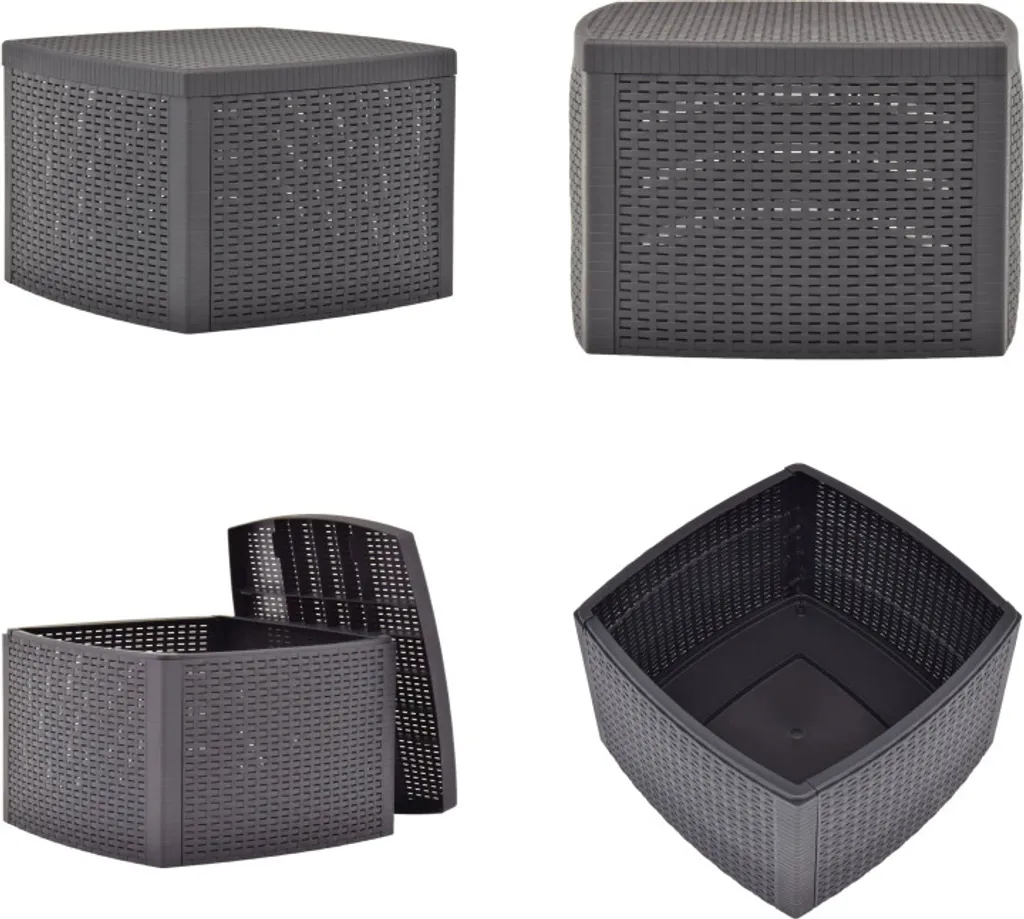 vidaXL Tavolino moka 54×54×36,5 cm in plastica - Tavolo da giardino - Tavoli da giardino - Tavolino da giardino - Tavolini da giardino