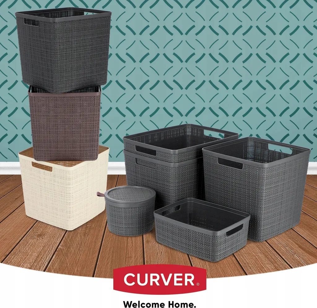 Panier de rangement plastique 17L robuste avec poignées intégrées - 5