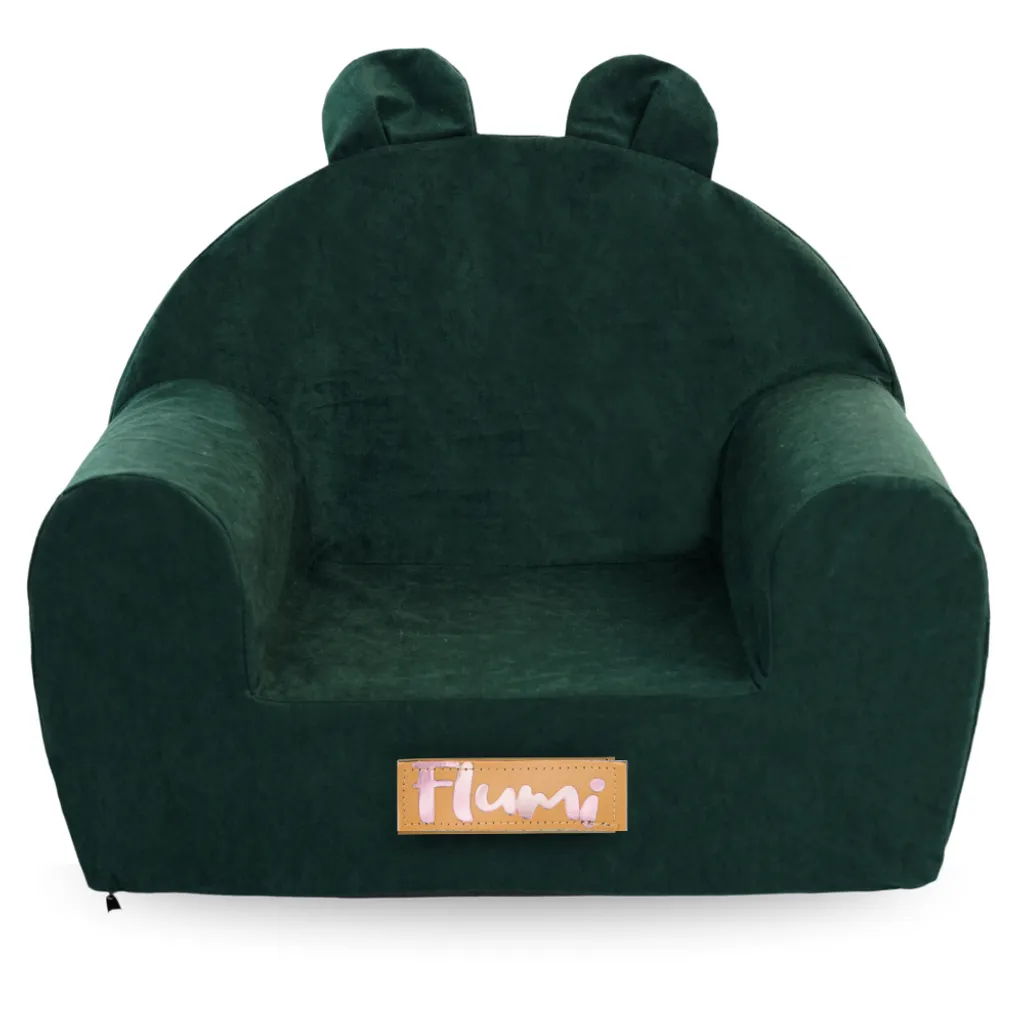 Poltrona Flumi per Bambini Verde 56x42 cm - Morbida Seduta Sala Giochi