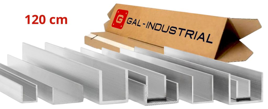 ALUMINIUM U-PROFIL 25x25x25x2 mm 120 cm ALUMINIUM PA38 + Produktbild 