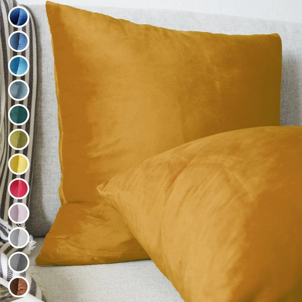 Lionmood Premium Samt Kissenbezug Gold 45x45cm -1er- Velvet Produktbild 