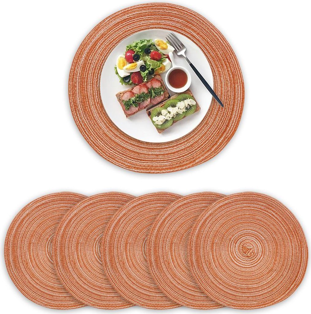 Runde Platzsets, 6er-Set, aus gewebter Baumwolle, hitzebeständig, rutschfest, abwaschbar, 11 cm (4,33 Zoll) Durchmesser