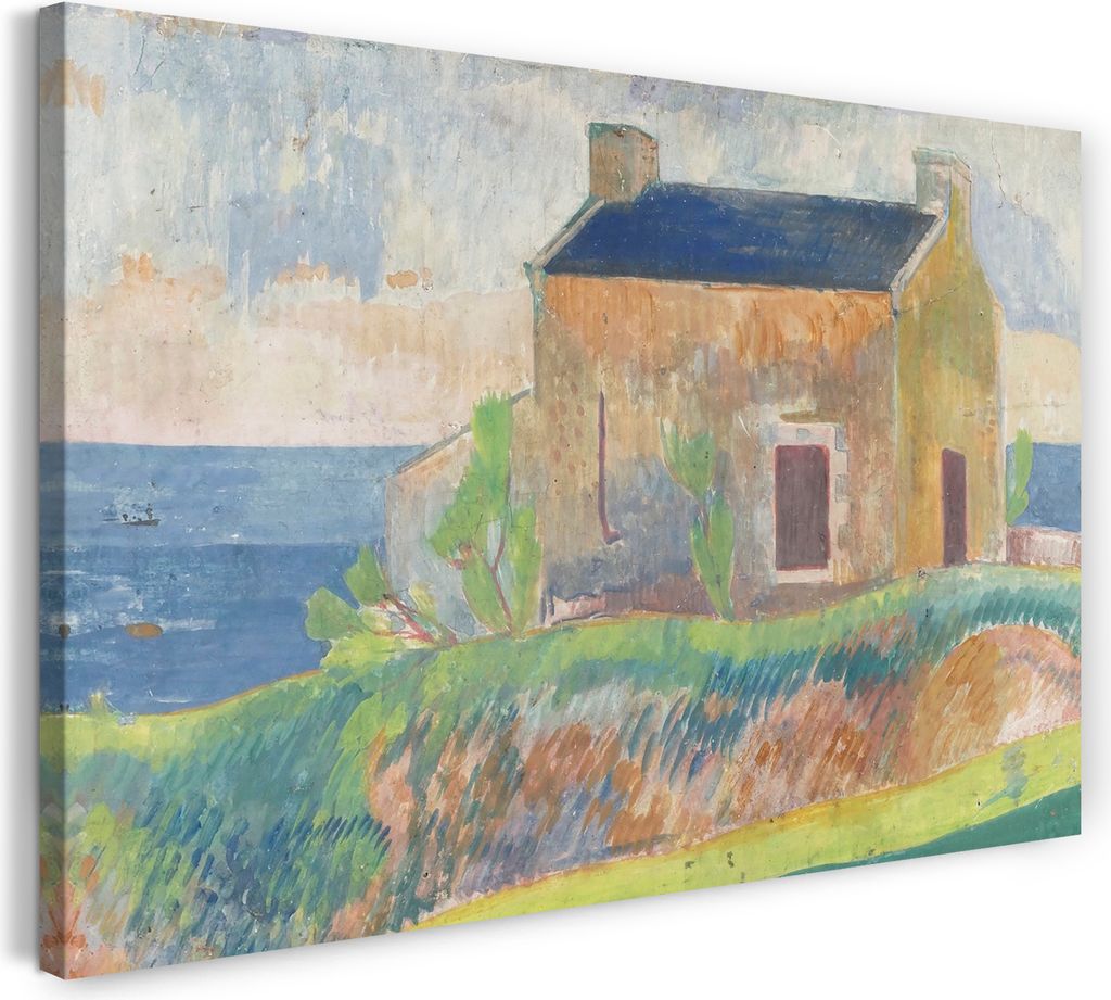Leinwandbild (60x40cm): Paul Gauguin - LA MAISON DU PENDU, echter Holz-Keilrahmen inkl. Aufhänger, handgefertigt in Deutschland
