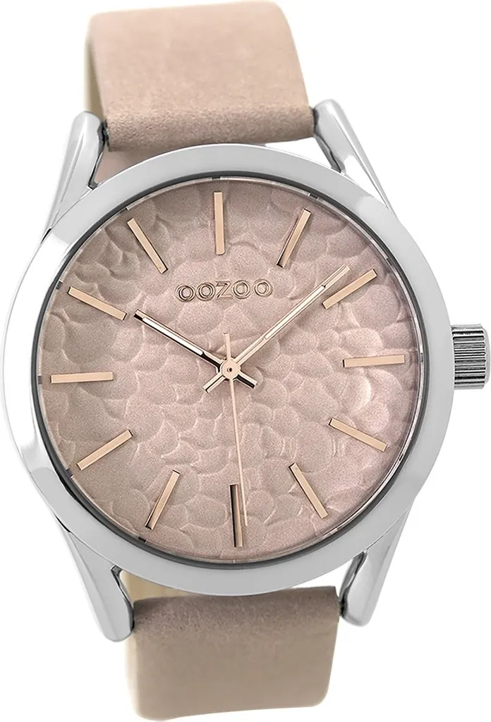 Montre analogique pour femme Oozoo avec bracelet rose en cuir mat C9472