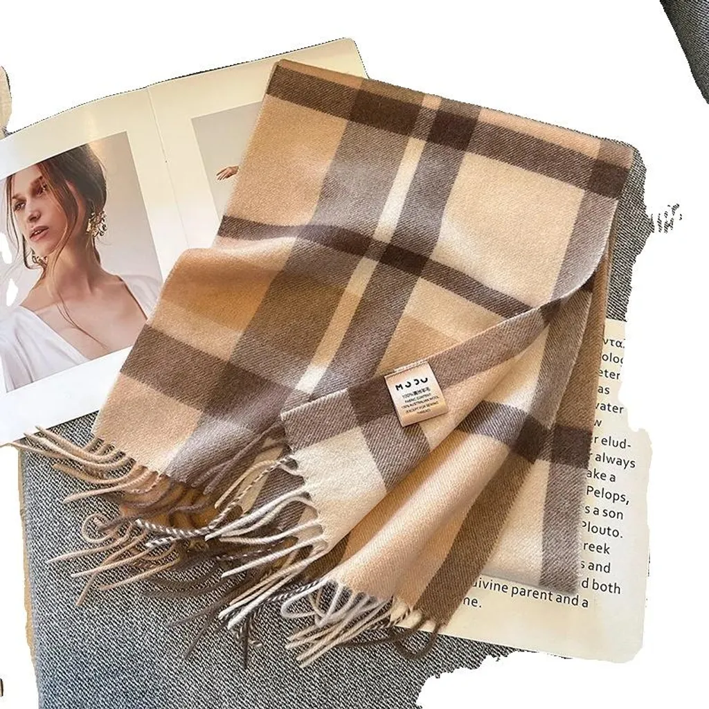 Sciarpa in lana, calda e alla moda, ideale per l'autunno e l'inverno, DK016-01, 30X180 cm