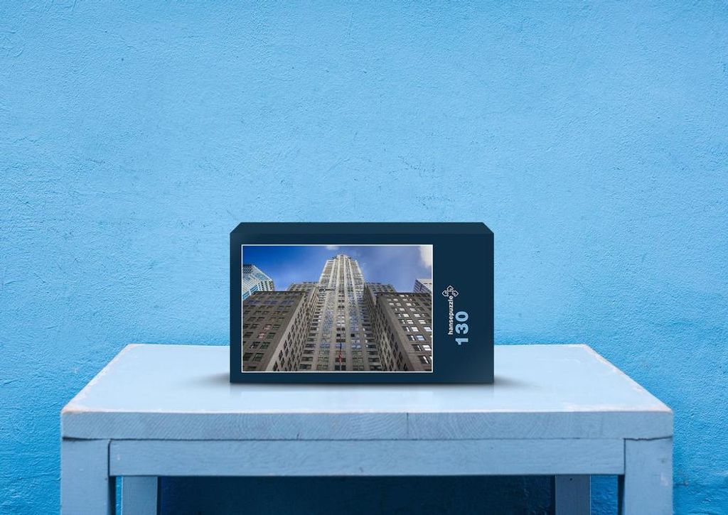 hansepuzzle 70931 - Wolkenkratzer Puzzle, 130 Teile, Gebäude, 28,7 x 20,0cm mit hochwertiger Aufbewahrung, Kartonbox & Beutel